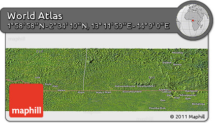Satellite Panoramic Map of the Area around 2° 16' 34" N, 13° 40' 30" E
