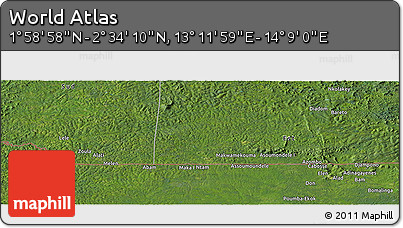 Satellite Panoramic Map of the Area around 2° 16' 34" N, 13° 40' 30" E