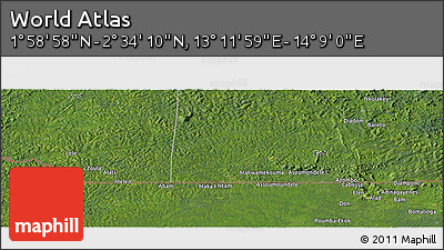 Satellite Panoramic Map of the Area around 2° 16' 34" N, 13° 40' 30" E