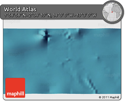 Satellite 3D Map of the Area around 2° 16' 34" N, 13° 31' 30" W