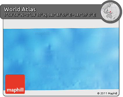 Shaded Relief 3D Map of the Area around 2° 16' 34" N, 141° 10' 30" E