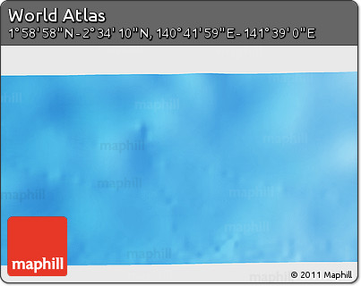 Shaded Relief 3D Map of the Area around 2° 16' 34" N, 141° 10' 30" E