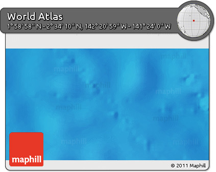 Physical 3D Map of the Area around 2° 16' 34" N, 141° 52' 30" W