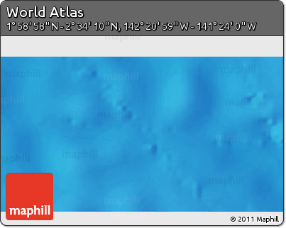 Physical 3D Map of the Area around 2° 16' 34" N, 141° 52' 30" W