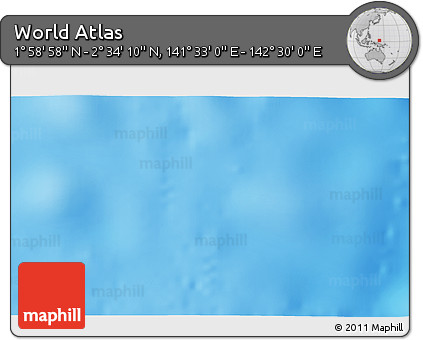 Shaded Relief 3D Map of the Area around 2° 16' 34" N, 142° 1' 30" E