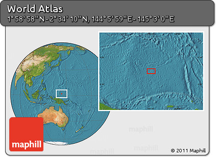Satellite Location Map of the Area around 2° 16' 34" N, 144° 34' 29" E