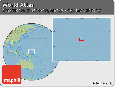 Savanna Style Location Map of the Area around 2° 16' 34" N, 147° 7' 30" E