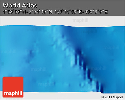 Shaded Relief 3D Map of the Area around 2° 16' 34" N, 149° 40' 30" E