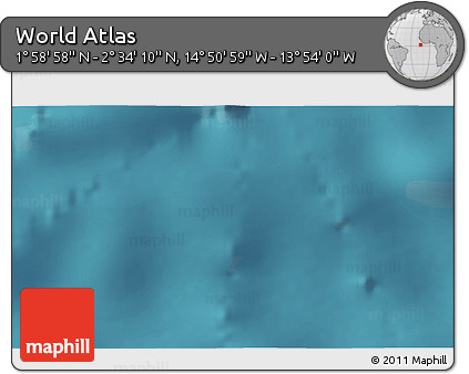 Satellite 3D Map of the Area around 2° 16' 34" N, 14° 22' 30" W