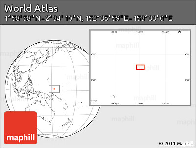 Blank Location Map of the Area around 2° 16' 34" N, 153° 4' 29" E