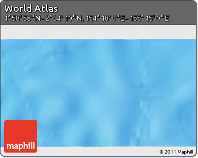 Shaded Relief 3D Map of the Area around 2° 16' 34" N, 154° 46' 30" E