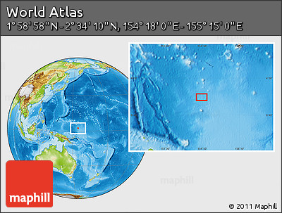 Physical Location Map of the Area around 2° 16' 34" N, 154° 46' 30" E