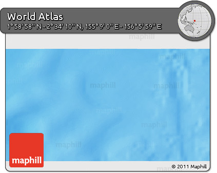 Shaded Relief 3D Map of the Area around 2° 16' 34" N, 155° 37' 30" E