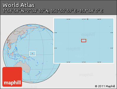 Gray Location Map of the Area around 2° 16' 34" N, 157° 19' 29" E