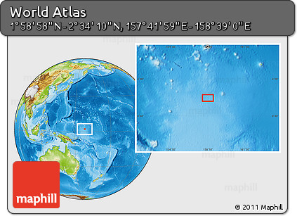 Physical Location Map of the Area around 2° 16' 34" N, 158° 10' 30" E