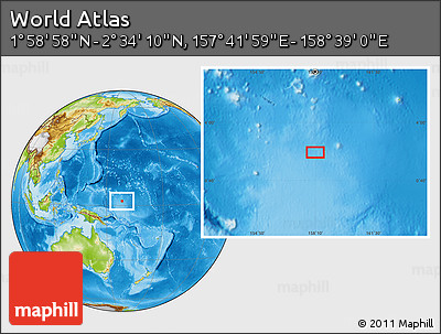 Physical Location Map of the Area around 2° 16' 34" N, 158° 10' 30" E