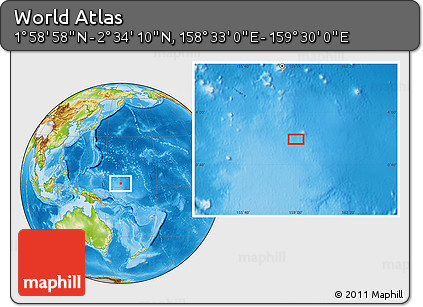 Physical Location Map of the Area around 2° 16' 34" N, 159° 1' 30" E
