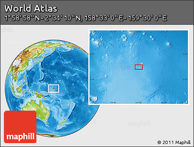 Physical Location Map of the Area around 2° 16' 34" N, 159° 1' 30" E