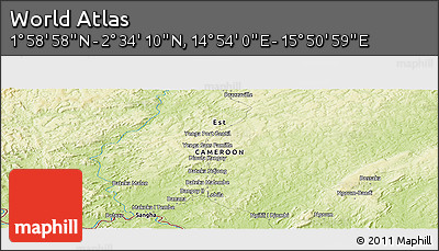 Physical Panoramic Map of the Area around 2° 16' 34" N, 15° 22' 30" E