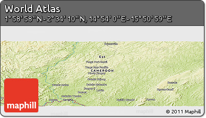 Physical Panoramic Map of the Area around 2° 16' 34" N, 15° 22' 30" E