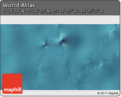 Satellite 3D Map of the Area around 2° 16' 34" N, 15° 13' 29" W