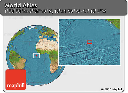 Satellite Location Map of the Area around 2° 16' 34" N, 15° 13' 29" W