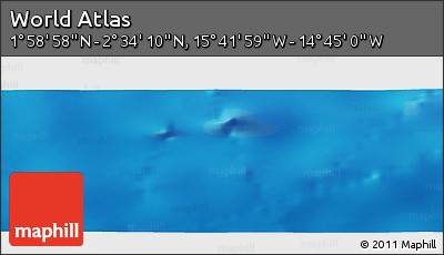 Shaded Relief Panoramic Map of the Area around 2° 16' 34" N, 15° 13' 29" W