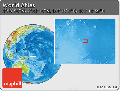 Physical Location Map of the Area around 2° 16' 34" N, 160° 43' 29" E