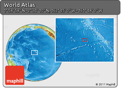 Physical Location Map of the Area around 2° 16' 34" N, 162° 16' 30" W