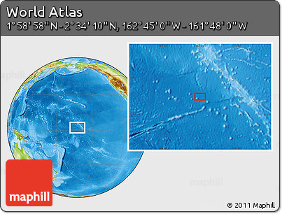 Physical Location Map of the Area around 2° 16' 34" N, 162° 16' 30" W