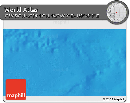 Shaded Relief 3D Map of the Area around 2° 16' 34" N, 163° 16' 30" E