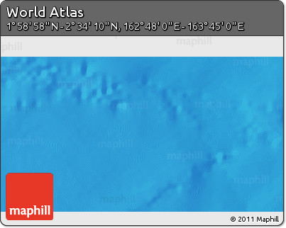 Shaded Relief 3D Map of the Area around 2° 16' 34" N, 163° 16' 30" E