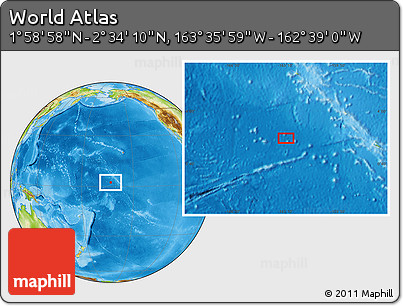 Physical Location Map of the Area around 2° 16' 34" N, 163° 7' 30" W
