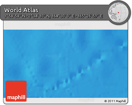 Shaded Relief 3D Map of the Area around 2° 16' 34" N, 164° 58' 29" E