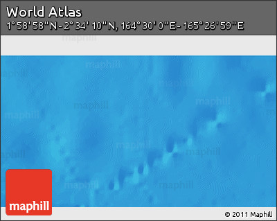 Shaded Relief 3D Map of the Area around 2° 16' 34" N, 164° 58' 29" E