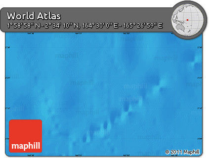 Shaded Relief Map of the Area around 2° 16' 34" N, 164° 58' 29" E
