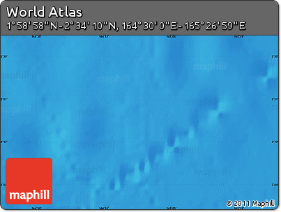 Shaded Relief Map of the Area around 2° 16' 34" N, 164° 58' 29" E