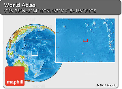 Physical Location Map of the Area around 2° 16' 34" N, 167° 31' 30" E