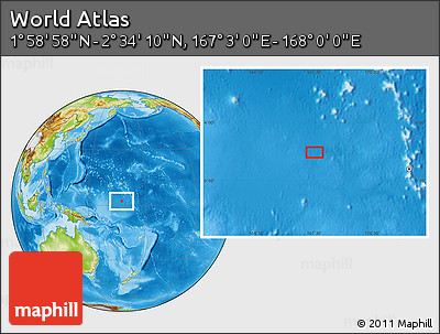 Physical Location Map of the Area around 2° 16' 34" N, 167° 31' 30" E