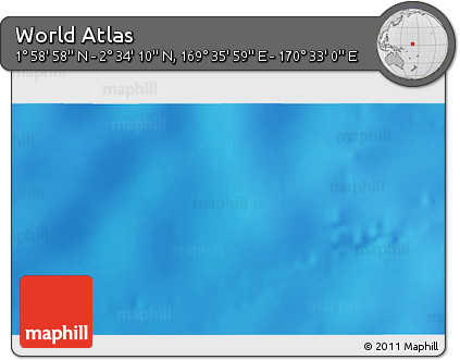 Shaded Relief 3D Map of the Area around 2° 16' 34" N, 170° 4' 29" E