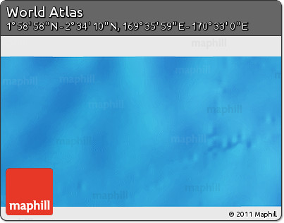 Shaded Relief 3D Map of the Area around 2° 16' 34" N, 170° 4' 29" E
