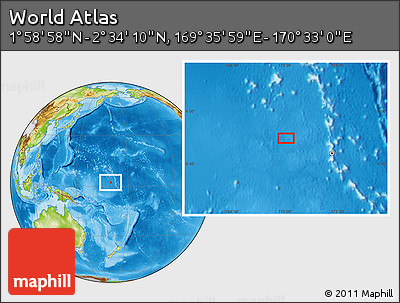 Physical Location Map of the Area around 2° 16' 34" N, 170° 4' 29" E
