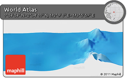 Physical Panoramic Map of the Area around 2° 16' 34" N, 172° 37' 30" E
