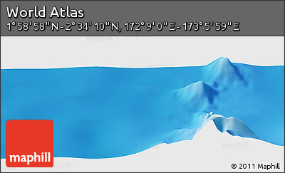 Physical Panoramic Map of the Area around 2° 16' 34" N, 172° 37' 30" E