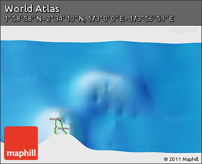 Physical 3D Map of the Area around 2° 16' 34" N, 173° 28' 29" E
