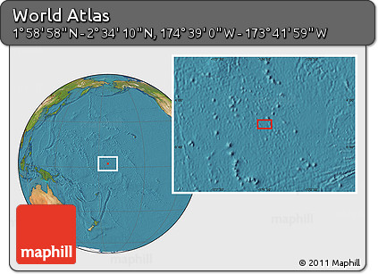 Satellite Location Map of the Area around 2° 16' 34" N, 174° 10' 30" W