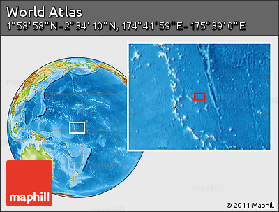 Physical Location Map of the Area around 2° 16' 34" N, 175° 10' 30" E