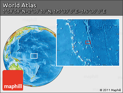 Physical Location Map of the Area around 2° 16' 34" N, 176° 1' 30" E