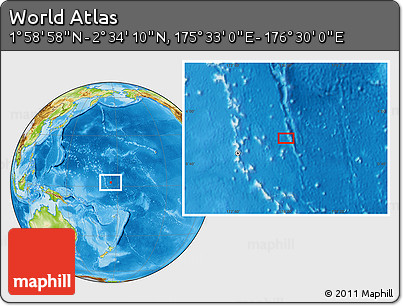 Physical Location Map of the Area around 2° 16' 34" N, 176° 1' 30" E