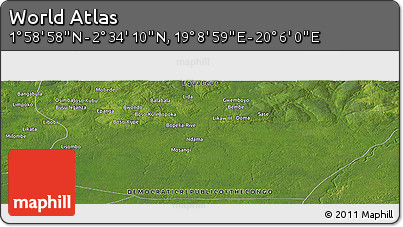 Satellite Panoramic Map of the Area around 2° 16' 34" N, 19° 37' 30" E
